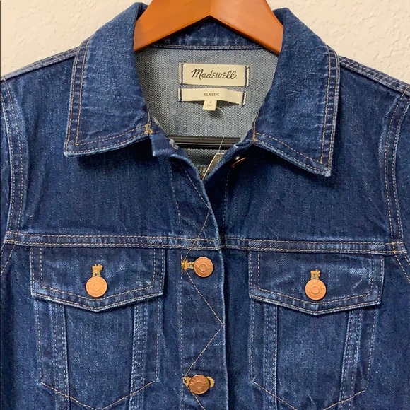 NEW! Madewell The Jean Jacket in Briarwood Wash S - Picture 4 of 9